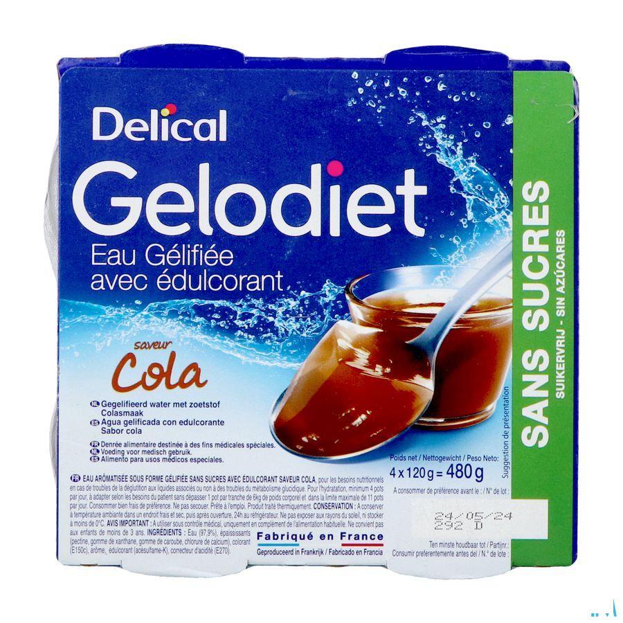Gelodiet Gelwater Zoetstof Cola Pot 4x120 gr  -  Bs Nutrition