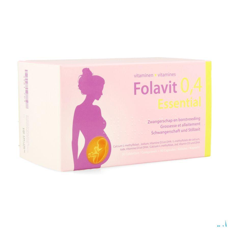 Folavit 0,4 mg Essential Comprimes 90 + Capsule 90  -  Kela Pharma