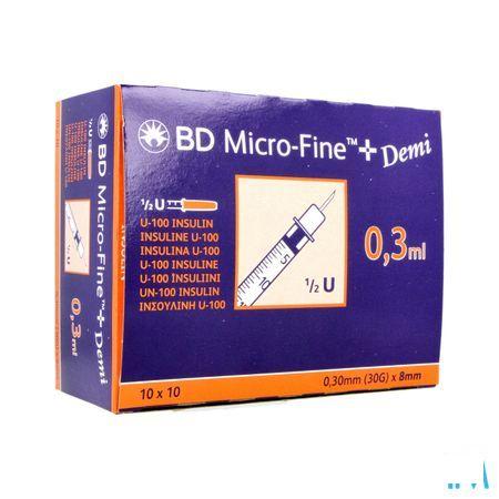 Bd Microfine+ Ins.Sp.Demi 0,3  ml 30G 8Mm 100 324826