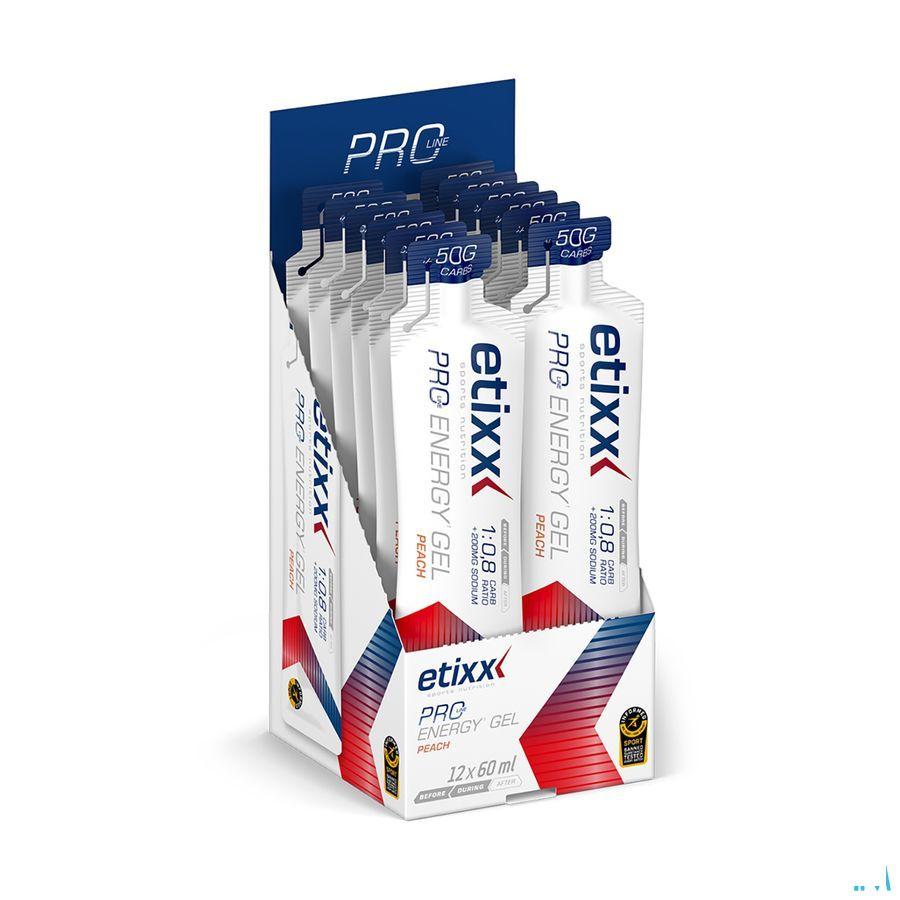 Etixx Double Carb Energy Gel Proline Peach 12 x 60 ml