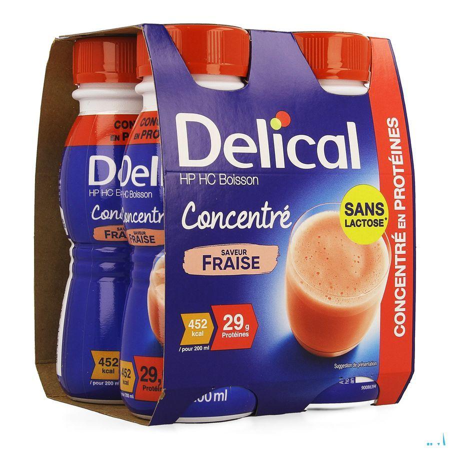 Delical Geconcentr. Aardbei 4x200 ml  -  Bs Nutrition