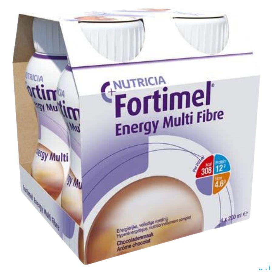 Fortimel Energy Multi Fibre Chocolat 4x200 ml  -  Nutricia