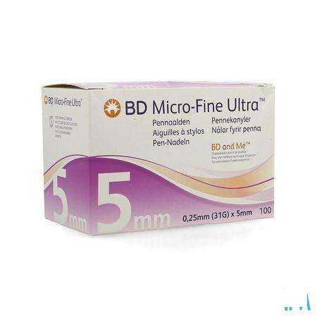 Bd Microfine Ultra Aig. Stylo0,25Mmx5Mm Easyfl.100