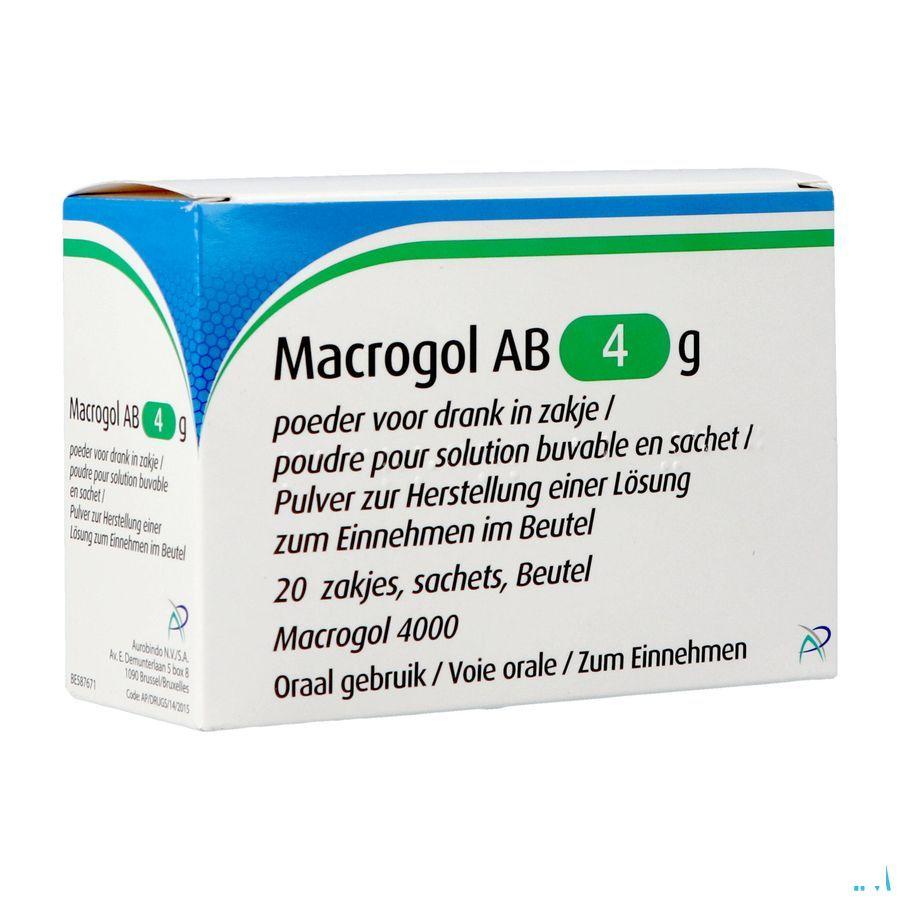 Macrogol Ab 4G Pdr Voor Drank Zakje 20
