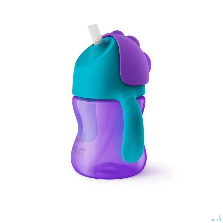 Philips Avent Drinkbeker Rietje Girl Paars 200 ml Scf796/02  -  Bomedys