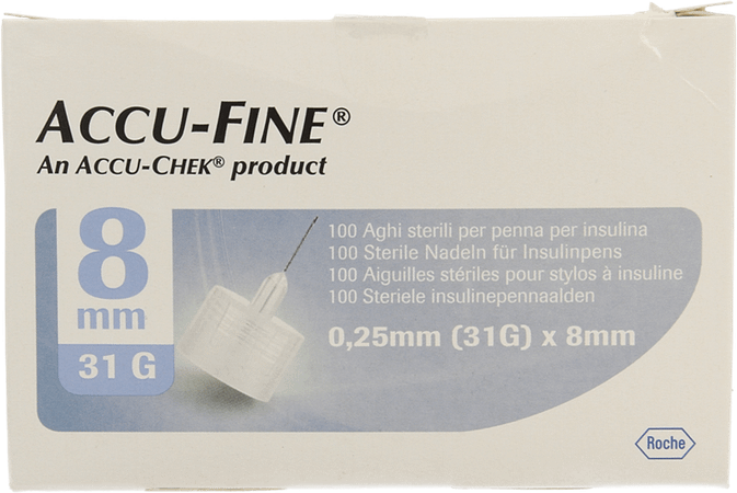 Accu Fine 31 gr 8mm 100  -  Roche Diagnostics