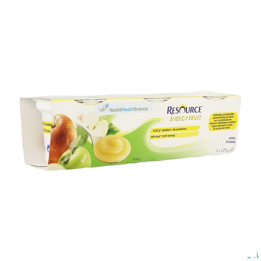 Resource Energy Fruit Appel Cups 3x125 gr  -  Nestle