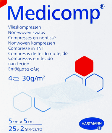 Medicomp Kompres Steriel 4L 5X5Cm 30G 25X2  -  Hartmann