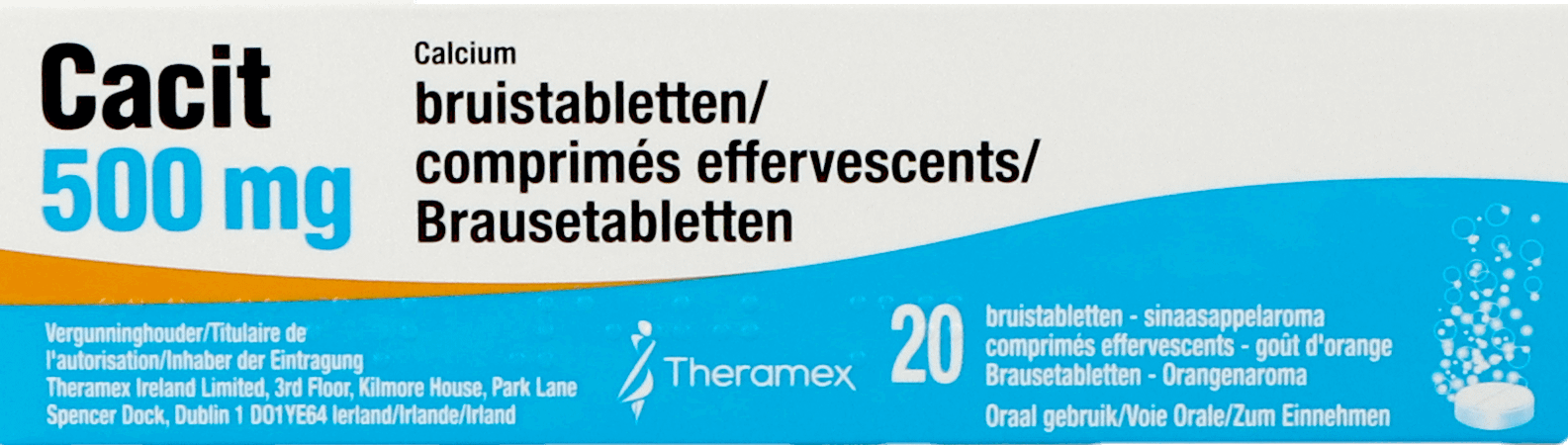 Cacit 500 Comprimes Effervescents Tube 20 X 500 mg 