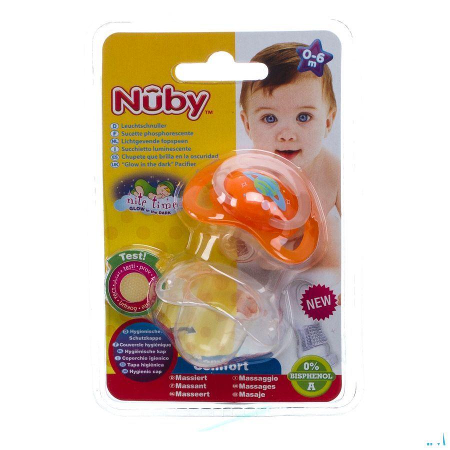 Nuby C Fopspeen Polyprop. Ortho Lichtgevend 0-6m  -  New Valmar