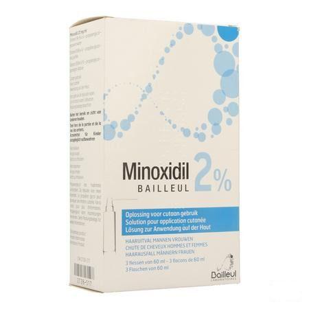 Minoxidil Biorga 2% Oplossing Cutaan Koffer Flacon 3x60 ml