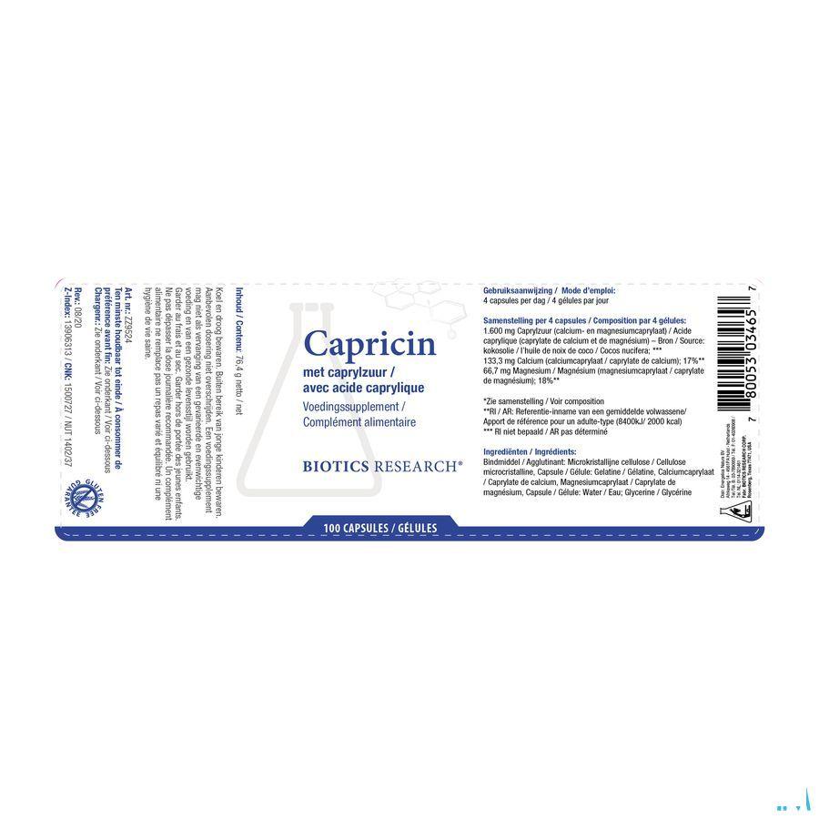 Biotics Capricin 100 gélules  -  Energetica Natura