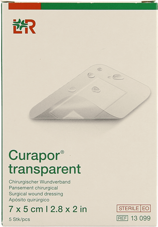 Curapor Transparant Steriel 7cmx 5cm 5 13099  -  Lohmann & Rauscher