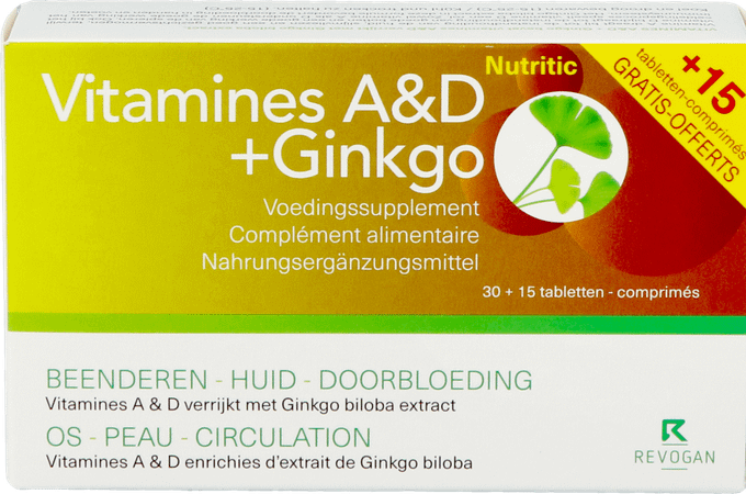 Vitamines A&D +gin. Nutritic Tabl 30+15 7733 Revogan