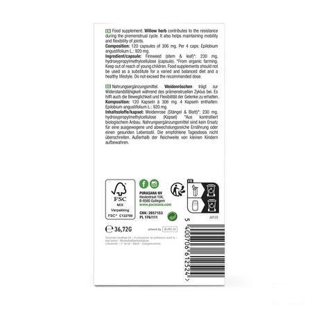 Purasana Wilgenroosje Capsule 120
