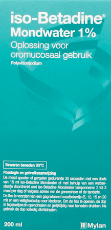 Iso Betadine 1% Mondwater 200 ml Ready To Use