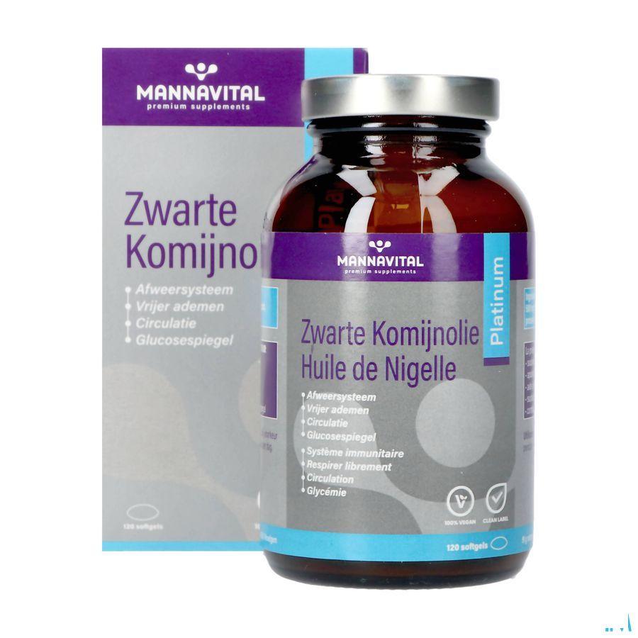 Mannavital Omega 3 Zwarte Komijnolie V-Caps 120