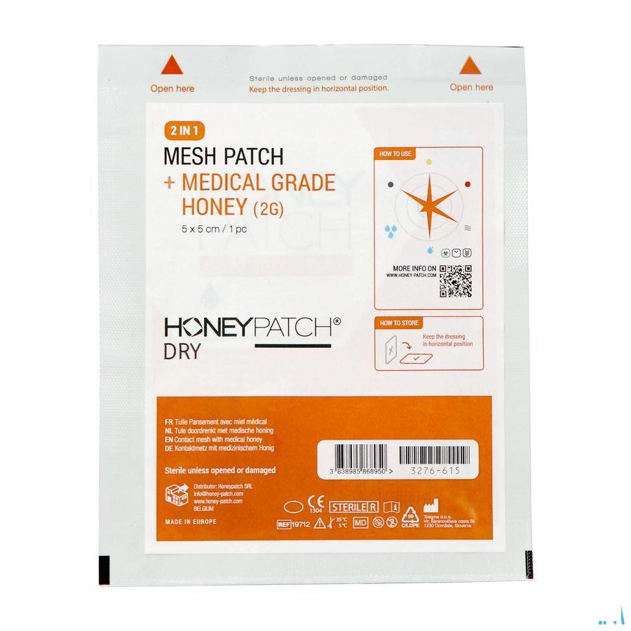 Honeypatch Mini-dry/tulle Verband Alg. Ster 5x5cm  -  Honey Patch