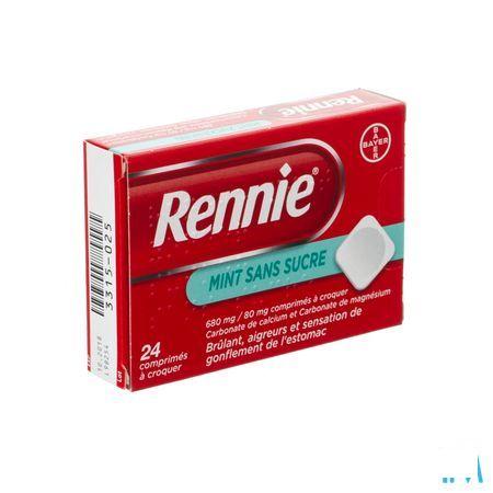 Rennie Mint zonder suiker kauwtabletten 24