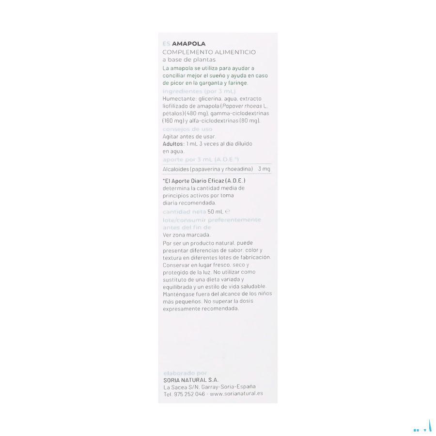 Soria Papaver Rhoeas Klaproos Extr.Glyc 50 ml  -  Soria Bel