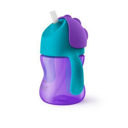 Philips Avent Drinkbeker Rietje Girl Paars 200 ml Scf796/02  -  Bomedys