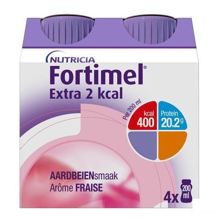 Fortimel Extra 2Kcal Aardbei 4X200 ml  -  Nutricia