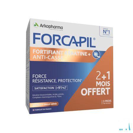 Forcapil Keratine+ Lot Caps 180  -  Arkopharma