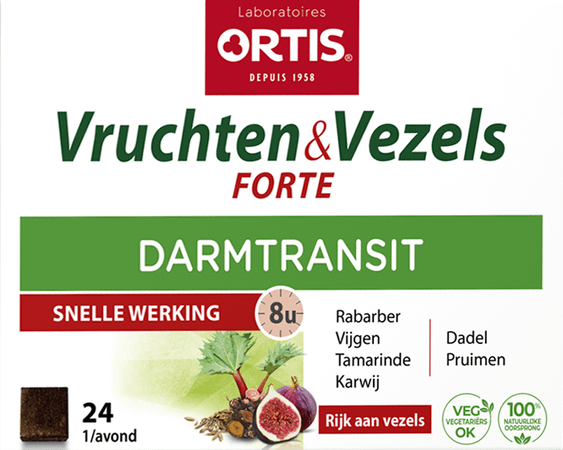 Ortis Vruchten & Vezels Forte Blokje 24  -  Ortis