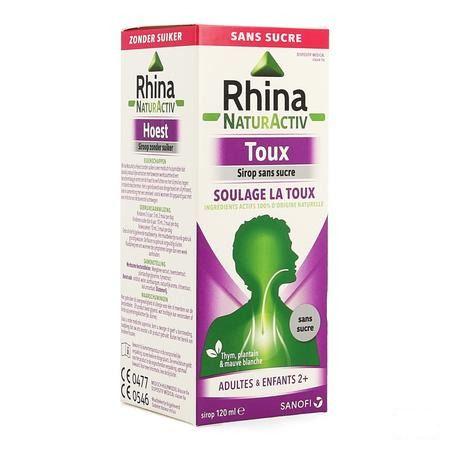 Rhina Natur Activ Toux Sans Sucre Sirop 120 ml