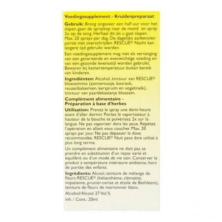 Bach Rescue Spray Nuit 20 ml