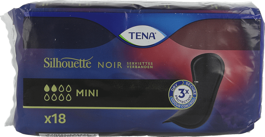 Tena Silhouette Mini Noir Pad 18