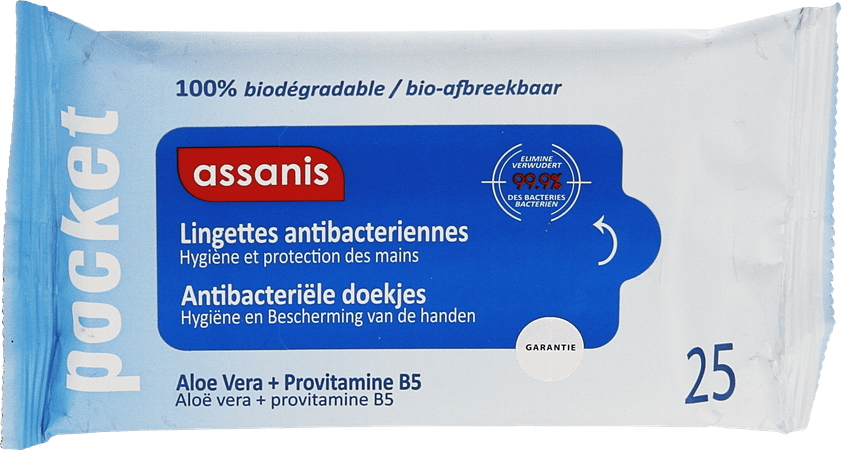 Assanis Pocket A/bact. Doekje Z/spoelen 25