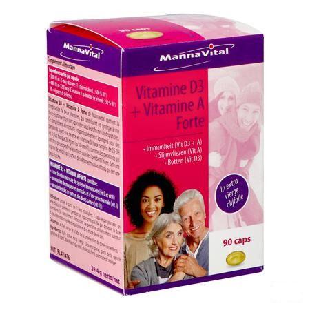 Mannavital Vitamine D3 + Vitamine A Forte Caps 90