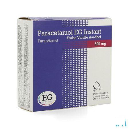 Paracetamol Eg Inst.500 mg Vanil-Aardbei Zakje 20  -  EG