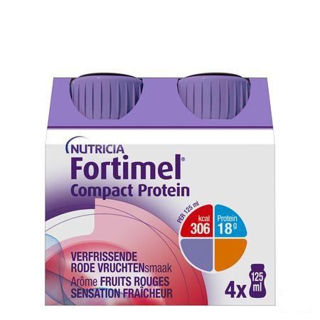 Fortimel Compact Protein Fraich. Fr.rouge 4x125 ml  -  Nutricia