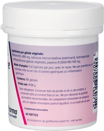 Betaine Hcl + Pesine V-Capsule 60  -  Deba Pharma