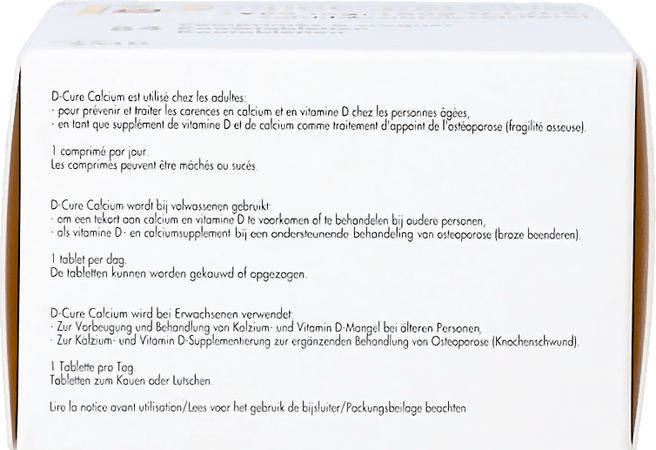D Cure Calcium 1000 mg/1000UI Kauwtabletten 84