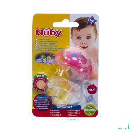 Nuby C Fopspeen Polyprop. Ortho Lichtgevend 0-6m  -  New Valmar