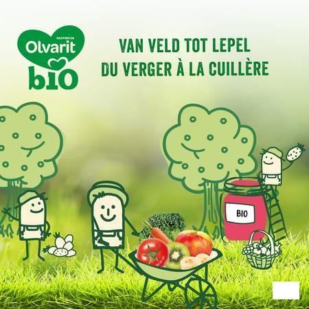 Olvarit Bio Peer Appel Bosbes 6M 90G  -  Nutricia