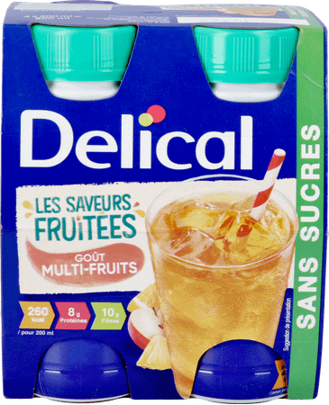 Delical Drink Multivruchten Z/Suiker 4 x 200 ml