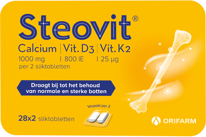 Steovit Calcium/Vitd3/Vit K2 1000Mg/880Iu Comp2X28  -  Orifarm Healthcare