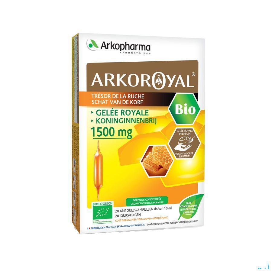Arkoroyal Gelee Royale Bio 1500 mg Ampoule 20x10 ml  -  Arkopharma