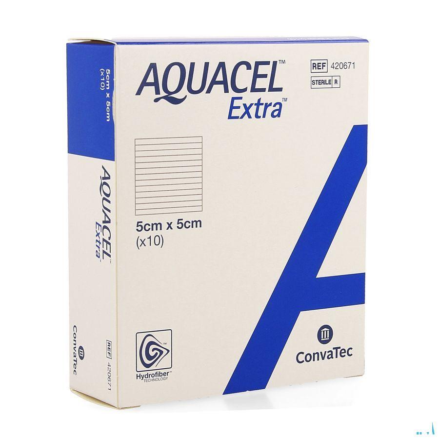 Aquacel Extra Verband Hydrofiber + versterk. 5x 5cm 10  -  Convatec