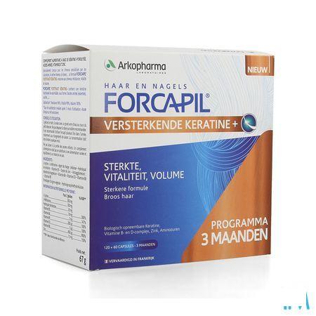 Forcapil Keratine+ Lot Caps 180  -  Arkopharma