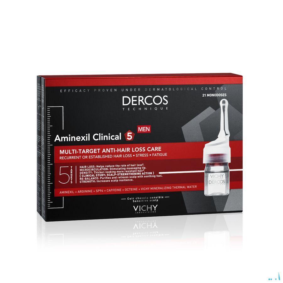 Vichy Dercos Aminexil Clinical 5 Men Ampullen 21x6 ml  -  Vichy