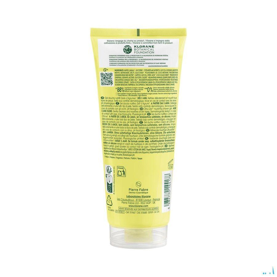 Klorane Corps Gel Douche Zeste Agrumes 200 ml