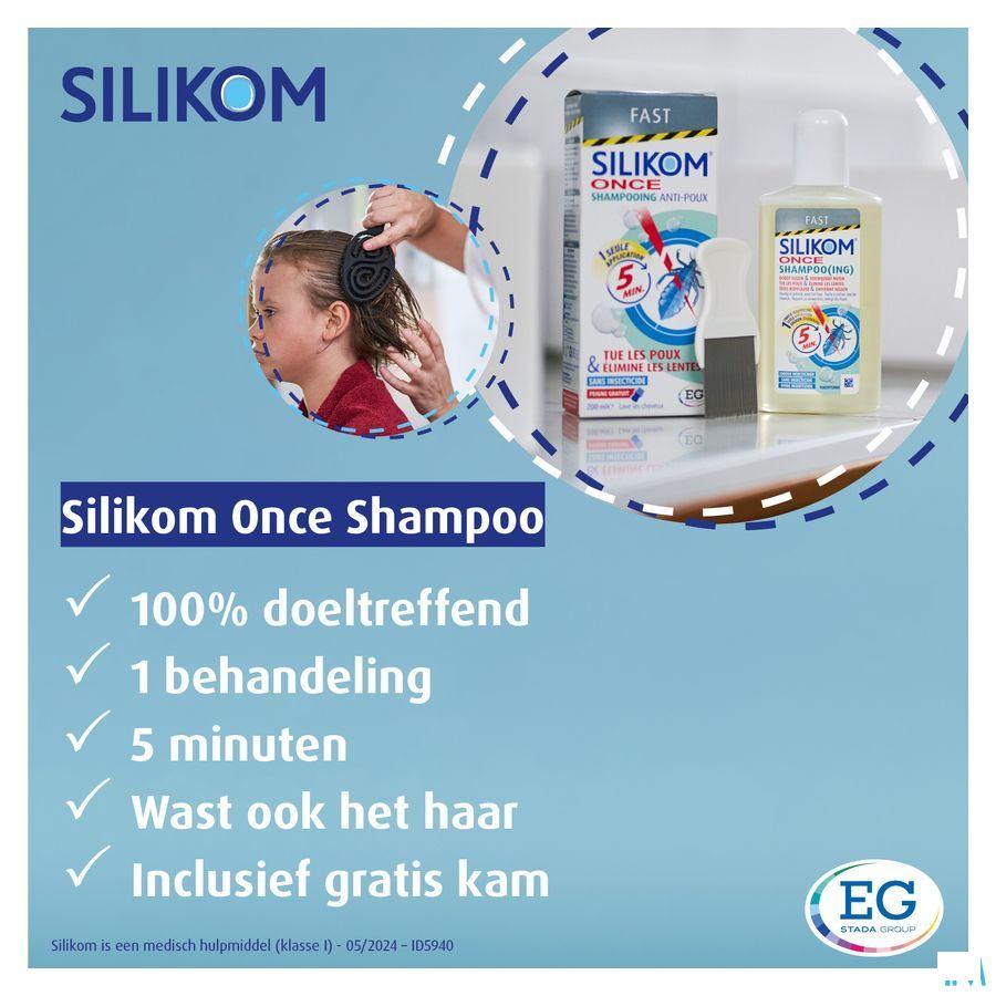 Silikom Once Shampooing Contre Poux&lentes 200 ml  -  EG