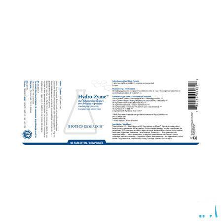 Biotics Hydro-Zyme 90 tabletten  -  Energetica Natura