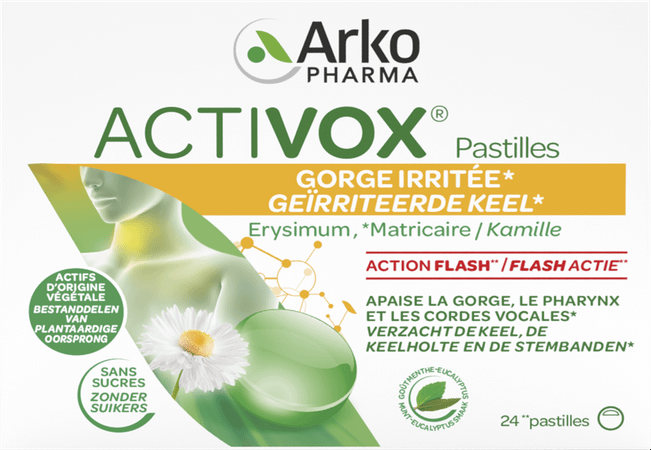 Activox Adoucis. Gorge Menthe-eucalyptus Pastille 24  -  Arkopharma