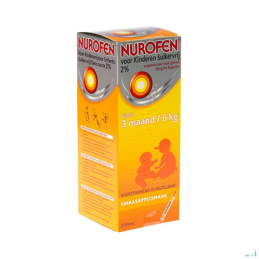Nurofen Enfant Orange Suspension Sans Sucre 200 ml